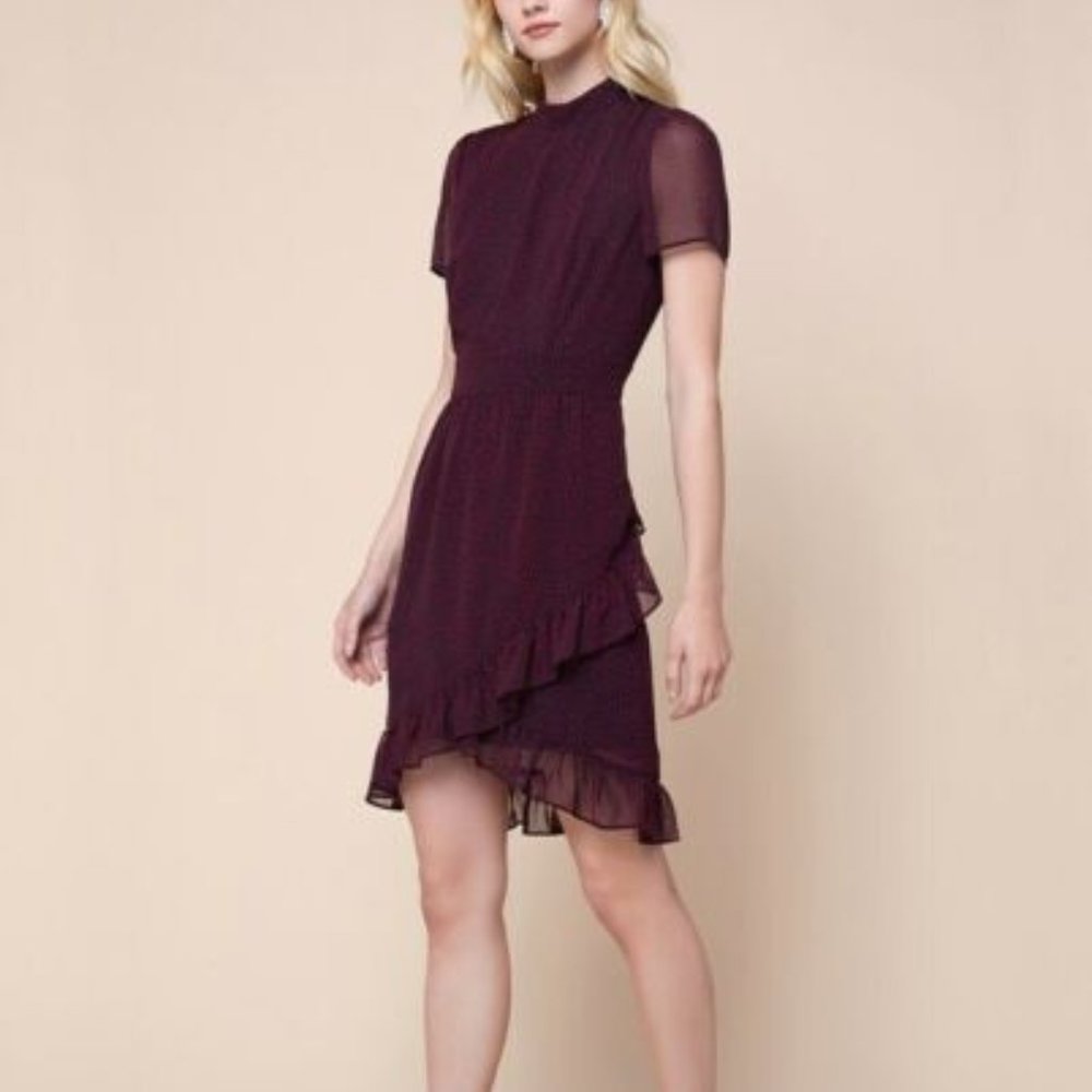 NWT Juicy Couture Black Label Regal Ditsy Floral Flirty Dress Red & Navy Size 4